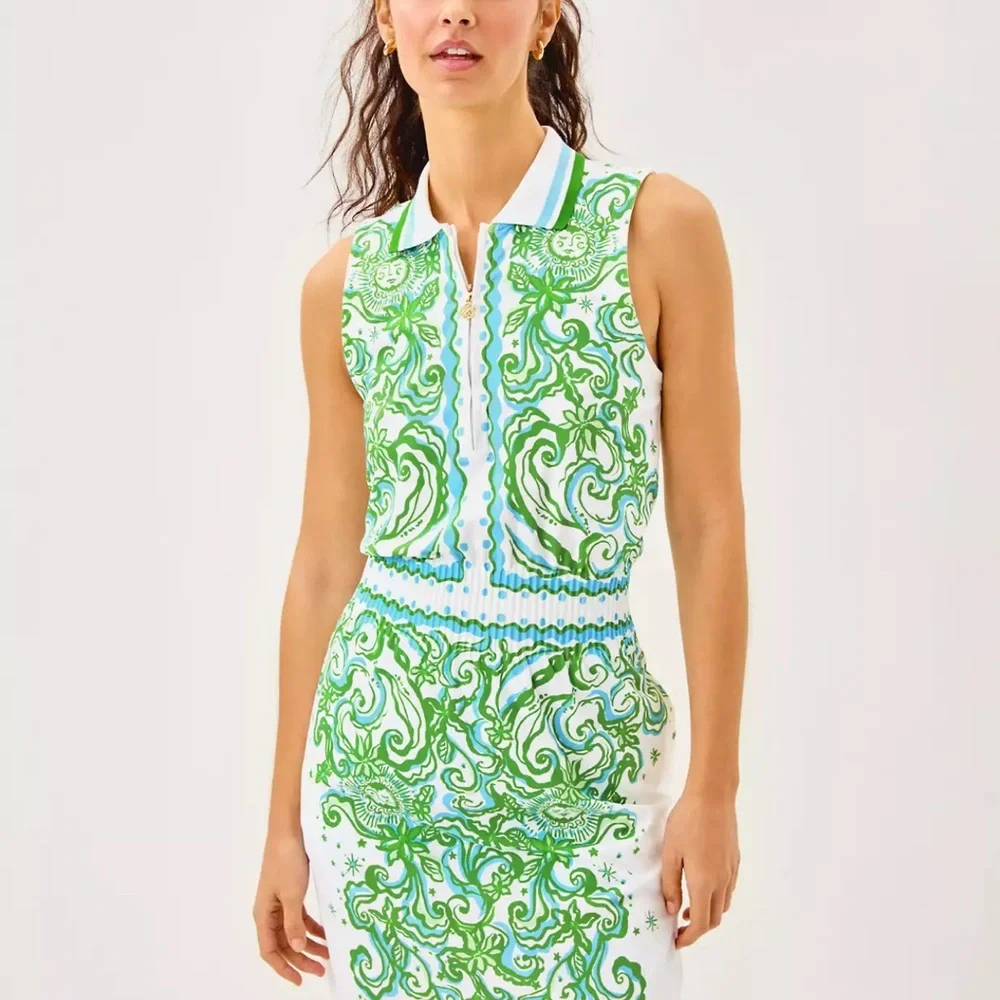 🆕 Lilly Pulitzer LUXLETIC LOVE ACTIVE 👗 UPF 50+ “Resort White” MSRP $218 LG NWT - Picture 2 of 8